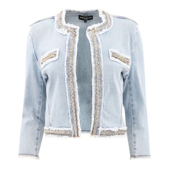 NWT Generation Love Kenzie Denim Cropped Jacket size xxl women's - Picture 1 of 13
